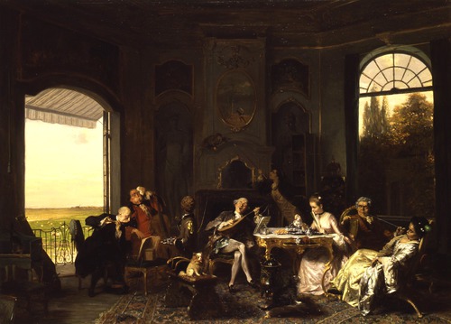 'Musicerend gezelschap (in de koepel 'Batavia's lust')' door David Bles in 1875.